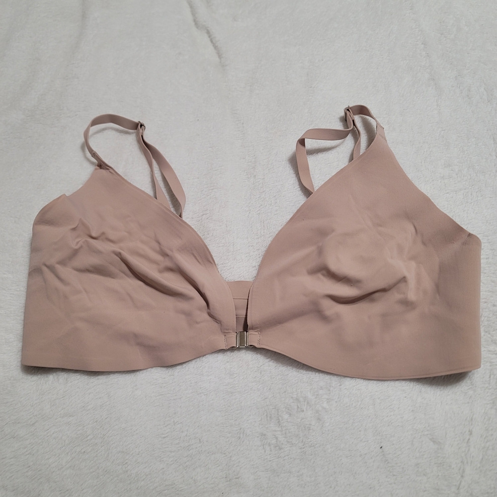 Seamless Tan Bra Sz Large Front‎ Close